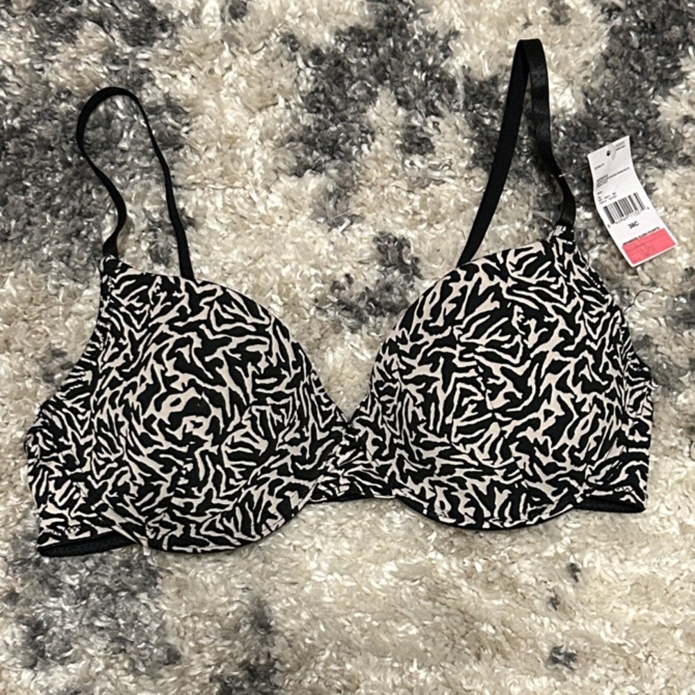 Sears Black and White Patterned Bra